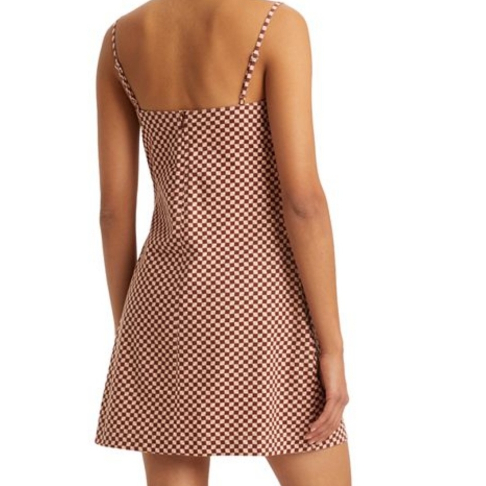 NWT Levi's Brown Multicolor Checkered Mini Sundress Size M - Picture 3 of 6